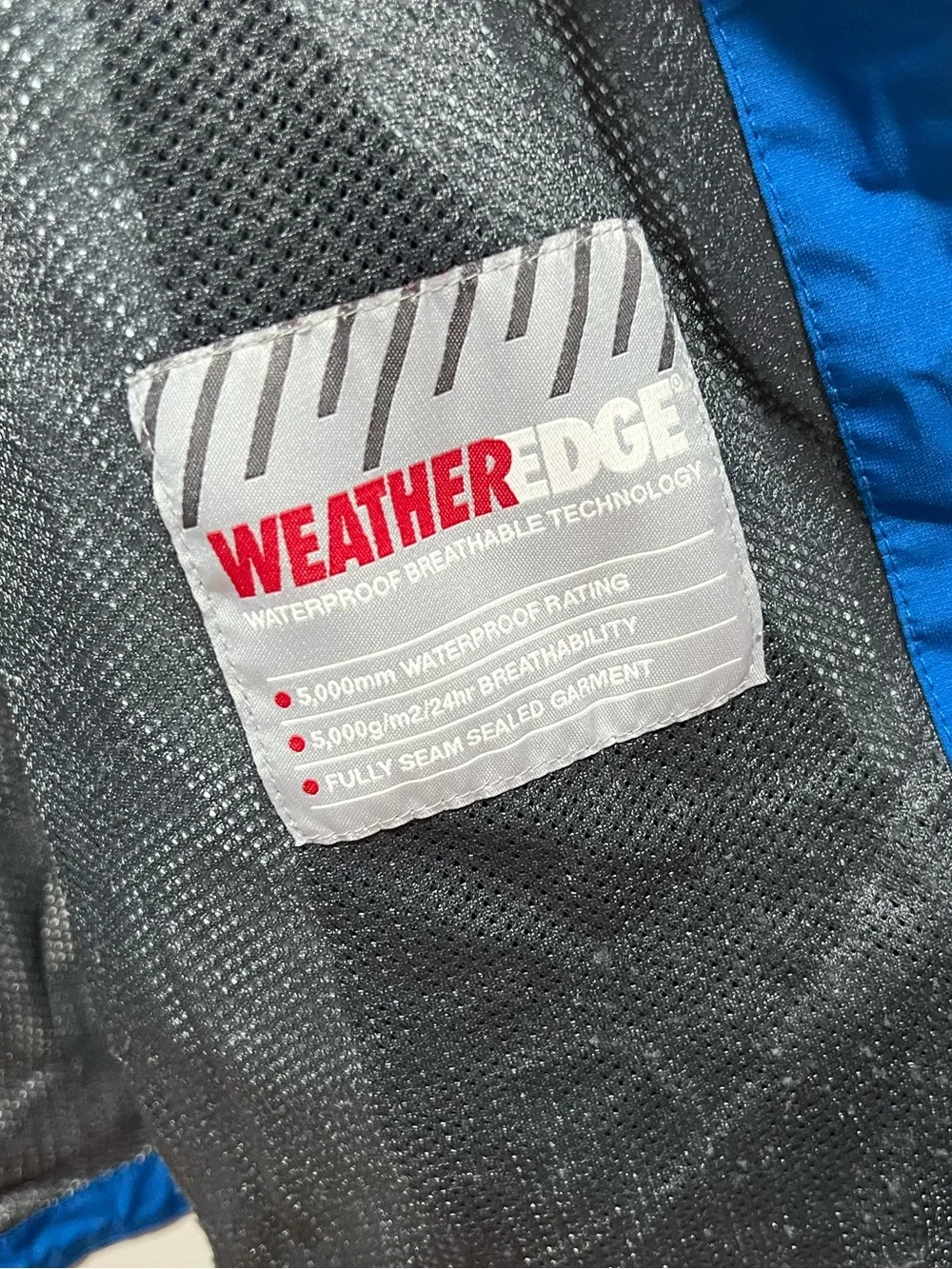 Eddie Bauer Mens Weatheredge Two-Tone Blue Hooded Rain Jacket Large